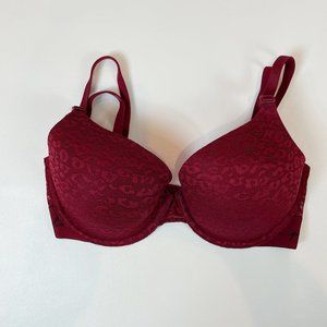 NWOT Victoria's Secret PINK Bra 32DD Wear Everywhere T-Shirt Red Lace Leopard